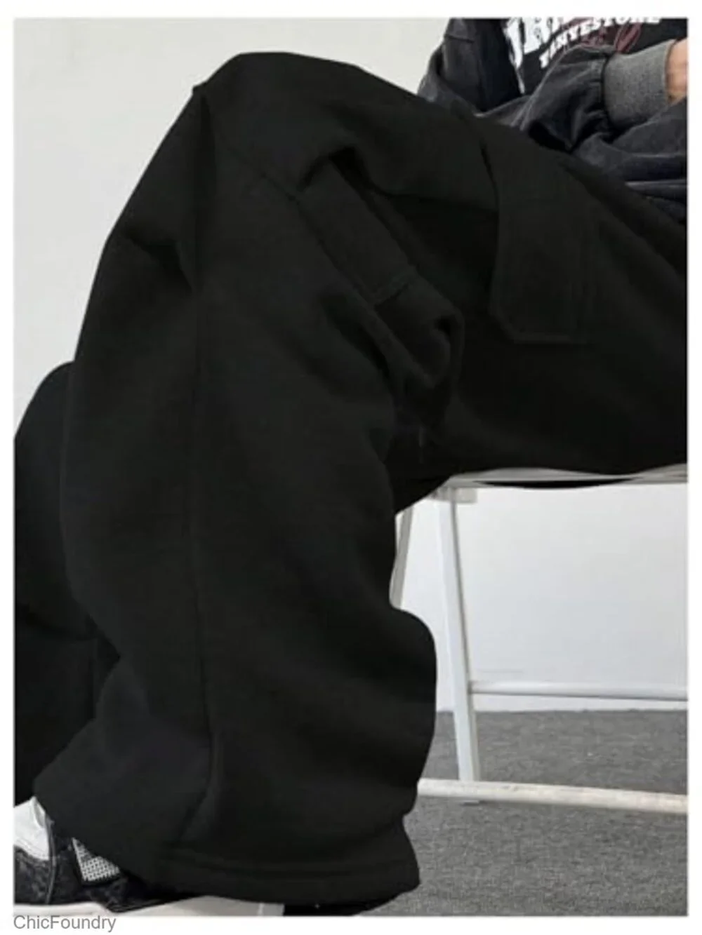 Men's Cargo Baggy Sweatpants Drawstring Elastic Waist Wide Leg